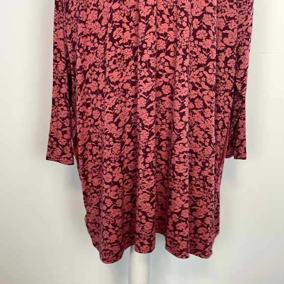 Lands End Red/Pink Floral Midi Length Open Front Cardigan/Sweater. Plus Size 2X - Picture 8 of 12